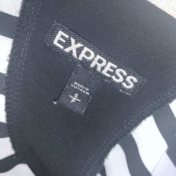 Express Black & White Striped Top - Picture 4 of 4
